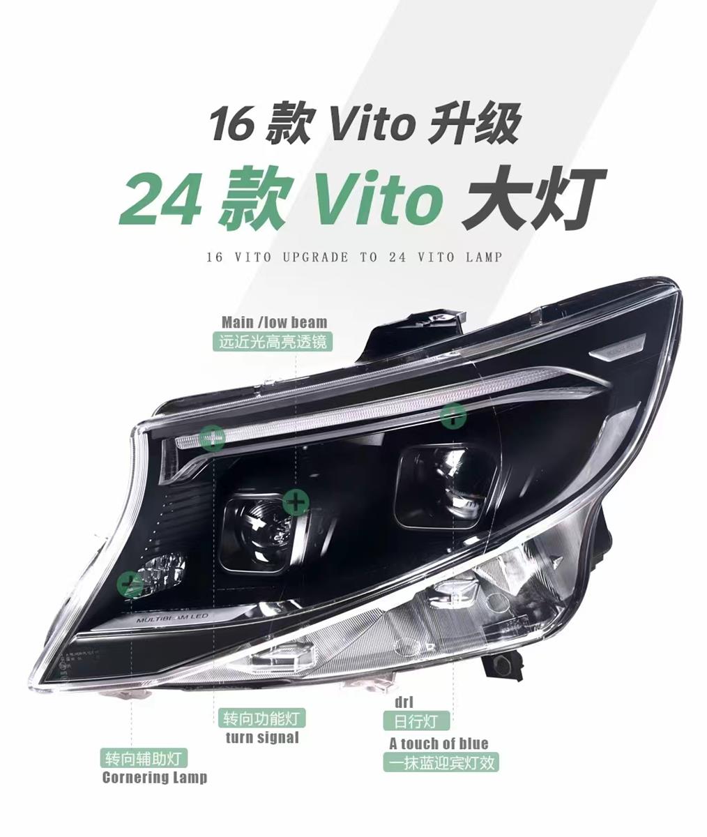 Mercedes Vito V Class New 2024 Style LED Headlight , , , 