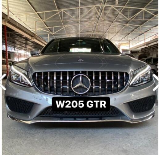 Mercedes Benz C Class W205 (2014-2018)  Real AMG Style GTR Grille , , , 